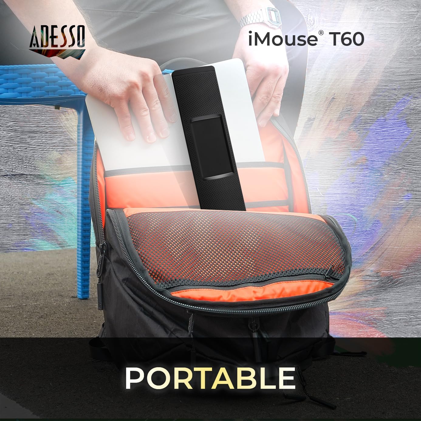 iMouse T60 2.4GHz USB Wireless Touchpad with Armrest, Ergonomic Design, Built-in Multiple Gesture Controls