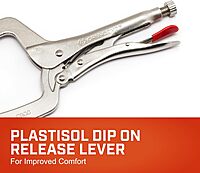 Crescent Locking C-Clamp 18" with Swivel Pad Tips - Heavy-Duty, Red