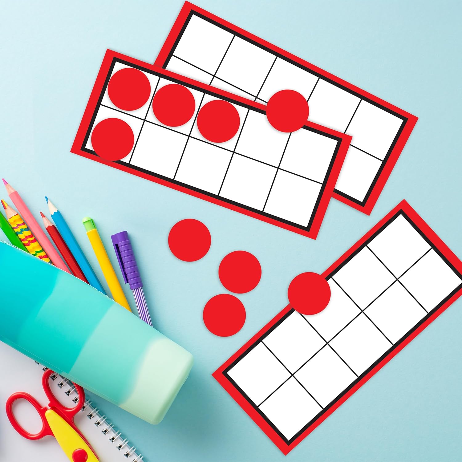 Carson Dellosa 484-Piece Ten Frames and Counters Math Manipulatives, Math Classroom Cutouts, Math Classroom Decorations