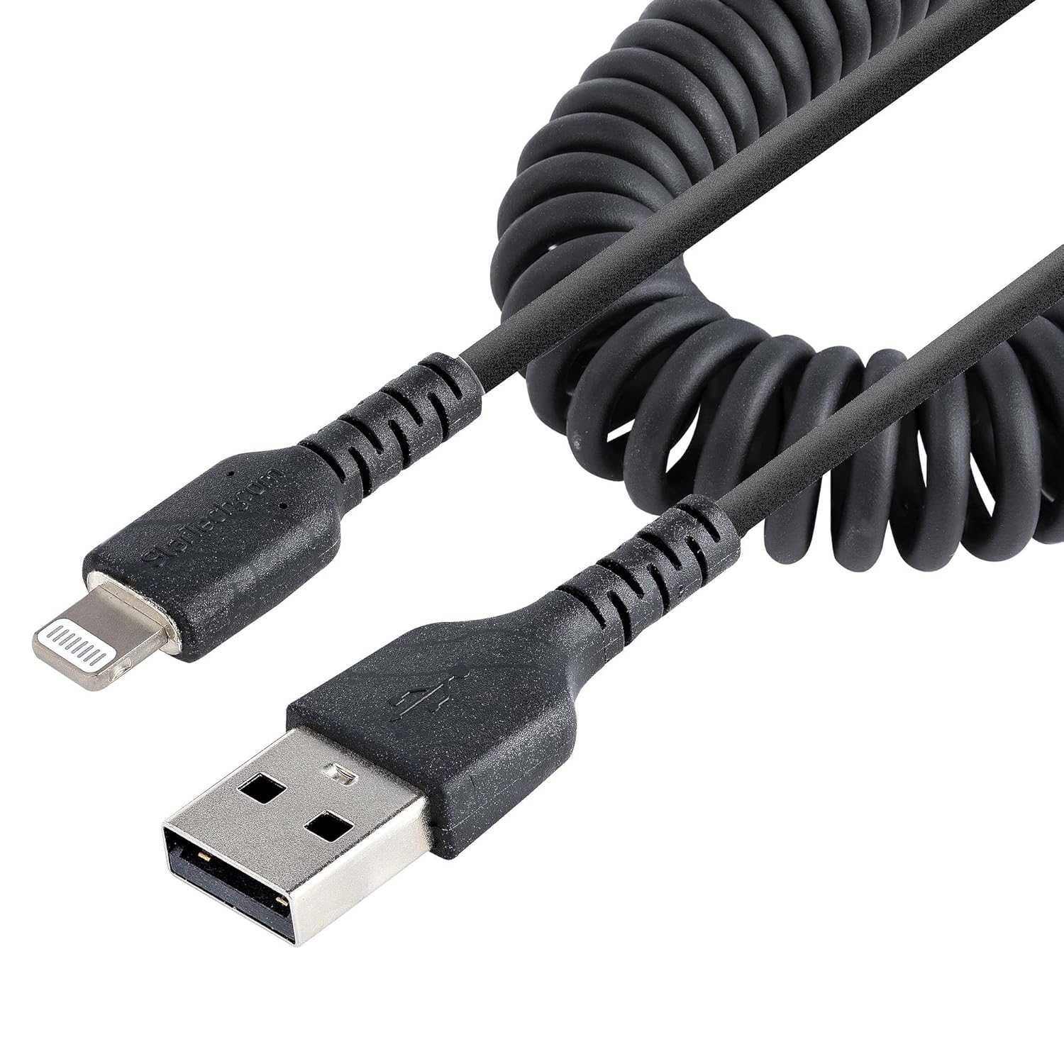 StarTech.com Coiled USB-A to Lightning Cable, MFi Certified, Durable TPE Jacket, Aramid Fiber Reinforced