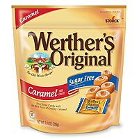 Werthers Original Sugar-Free Caramel Hard Candies, 7.7 Oz, Pack Of 2 Bags