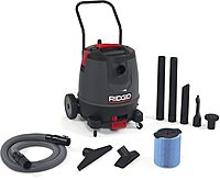 RIDGID 50338 1650RV Motor-on-Bottom Wet Dry Vacuum, 16-Gallon Shop Vacuum with Cart, 6.5 Peak HP Motor, Large Wheels