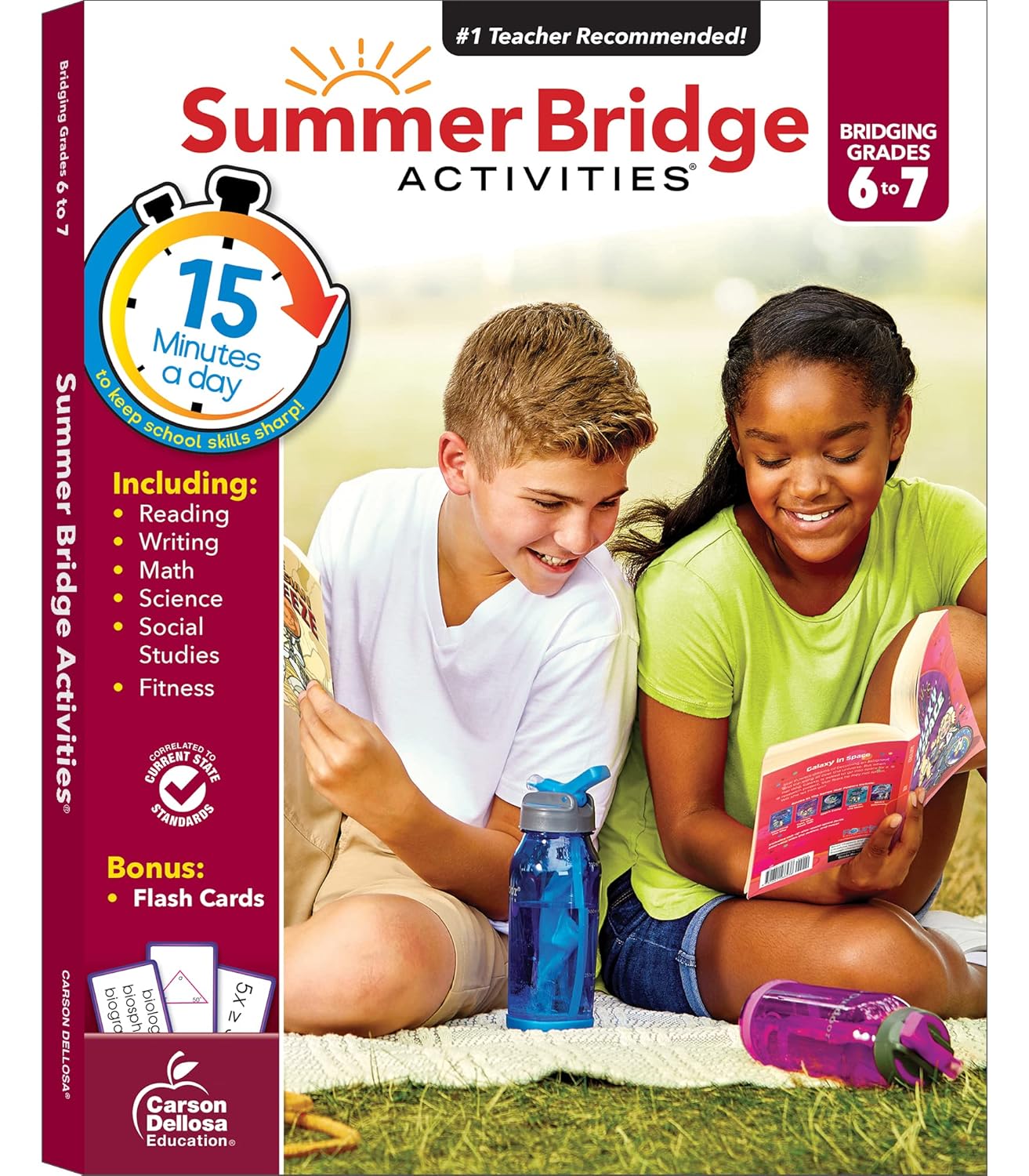Summer Bridge Activities 6th to 7th Grade Workbooks All Subjects, Middle School Books With Math, Reading Comprehension