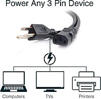 C2G 2FT Premium Replacement AC Power Cord - Durable Power Cable for TV, Computer, Monitor