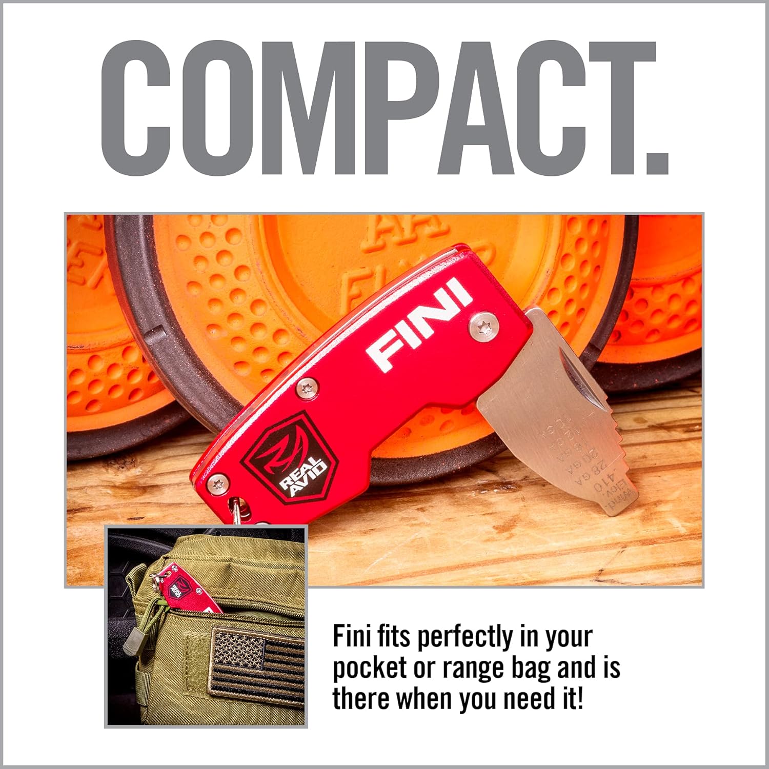Real Avid FINI Shotgun Tool Choke Wrench with Shotgun Scope Adjuster and Shotgun Keychain