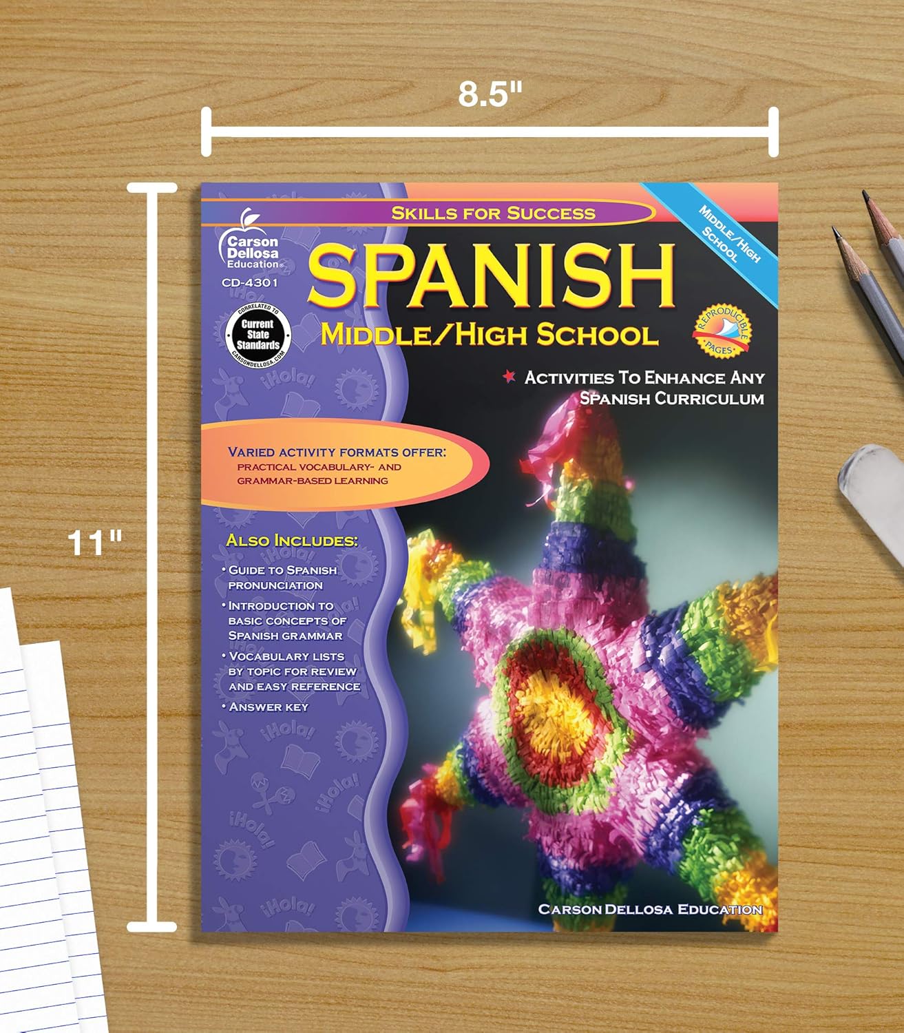 Carson Dellosa Skills for Success, Spanish Workbook for Middle School and High School Students