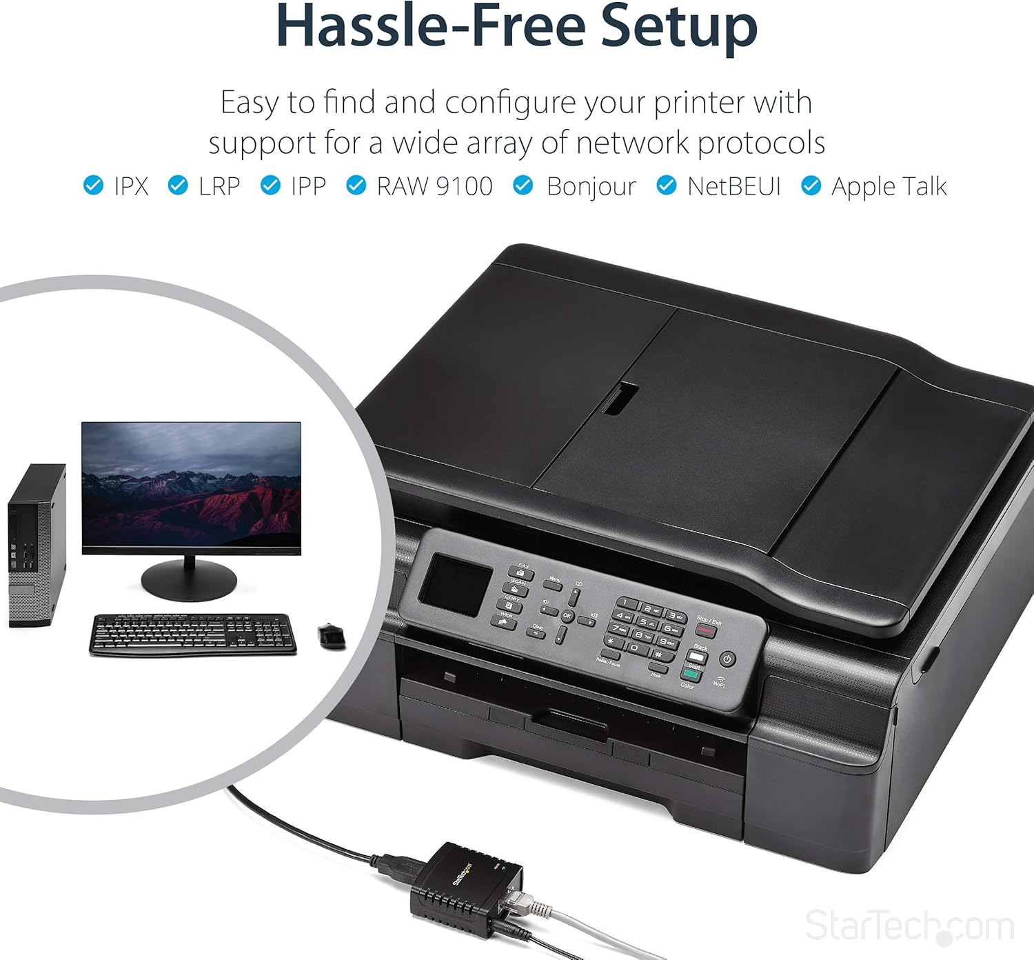 StarTech.com USB 2.0 10/100Mbps Network Print Server
