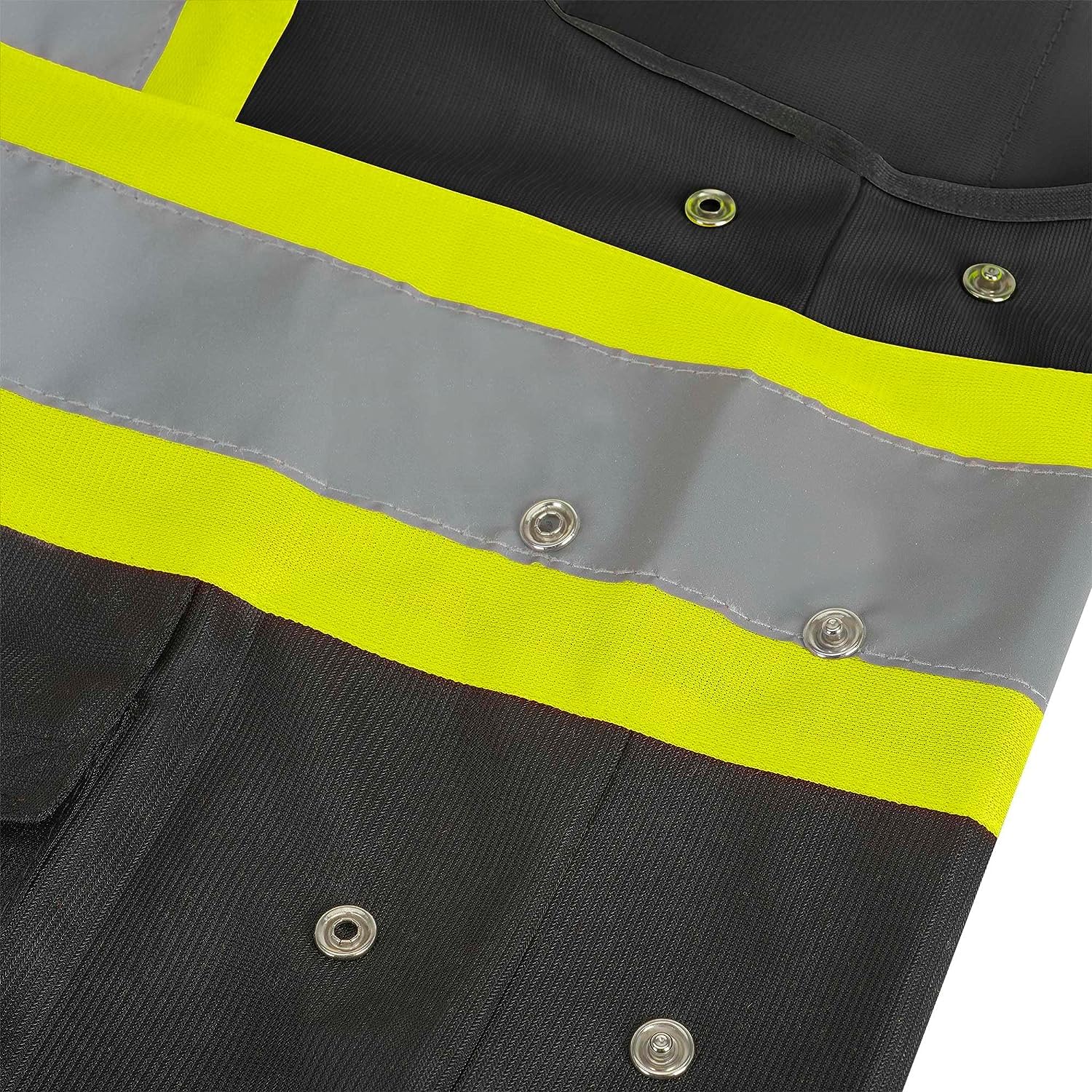 Pioneer Hi-Vis Reflective Safety Vest, Solid Neon, 8 Pockets, Zipper, Adjustable