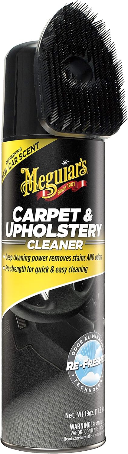 Meguiar's Carpet & Upholstery Cleaner - Spray, Pro-Strength Spot Cleaner for Carpet & Upholstery,Fights Odors, New Car Scent