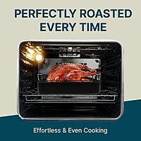 Gibson Home French Roaster 2 Piece Carbon Steel Indoor Oven Baking Roasting Non Stick Turkey Chicken with Roast V Rack, Black
