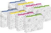 Barker Creek Designer File Folders Set of 24, Color Me! in My Garden, Multi-Design Set, Adult Coloring Book Style, Letter-Size, 1/3 Cut Tabs, 24 Folders in Set (3964)