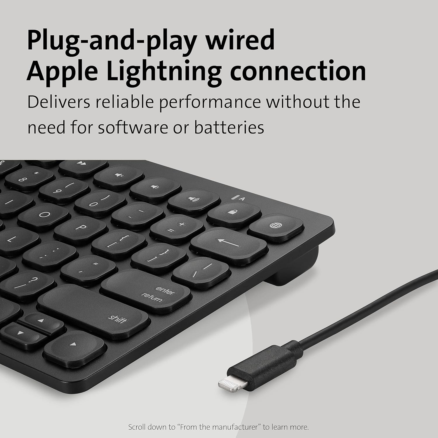 Kensington Compact iPad Keyboard with Lightning Connector (K75505US),Black
