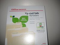 Office Depot Brand File Folders, 1/3 Cut, Letter Size, 30% Recycled, Manila, Pack Of 100 Folders