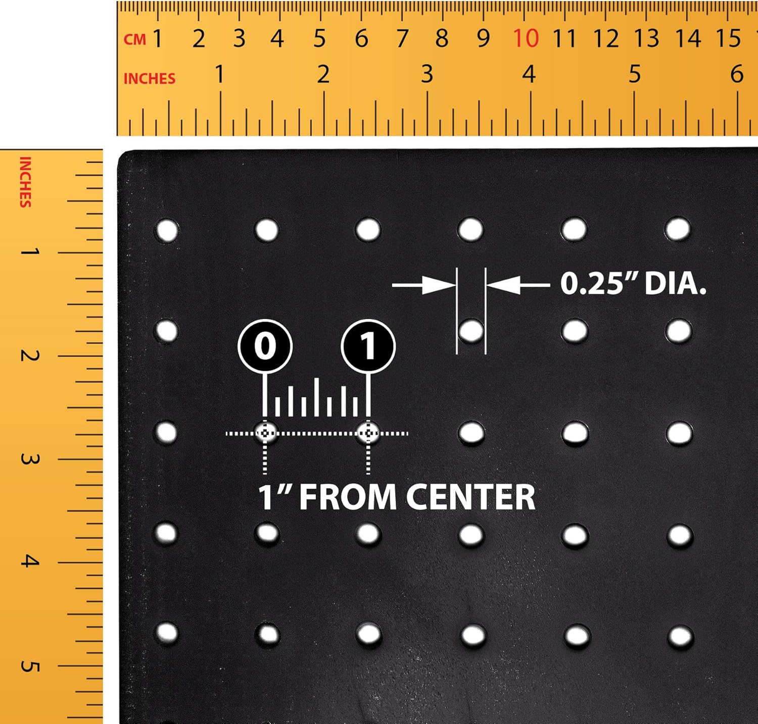 Azar Displays 772424-BLK 24"W x 24"H one-sided Pegboard Panel, 2-Pack- BLACK