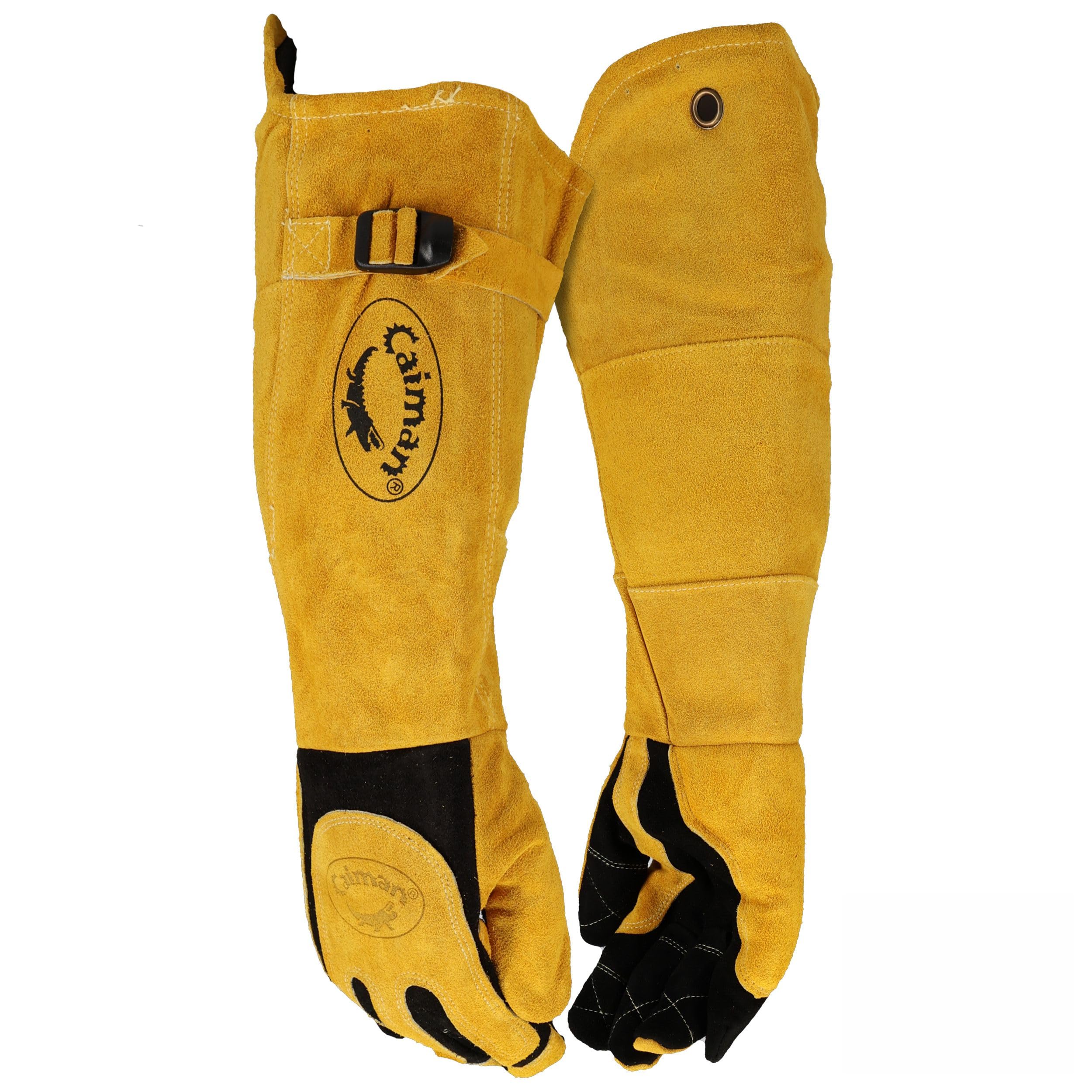 Caiman Premium Split Deerskin MIG/Stick Welding Gloves with Fleece/Foam Insulation, 21-inch length