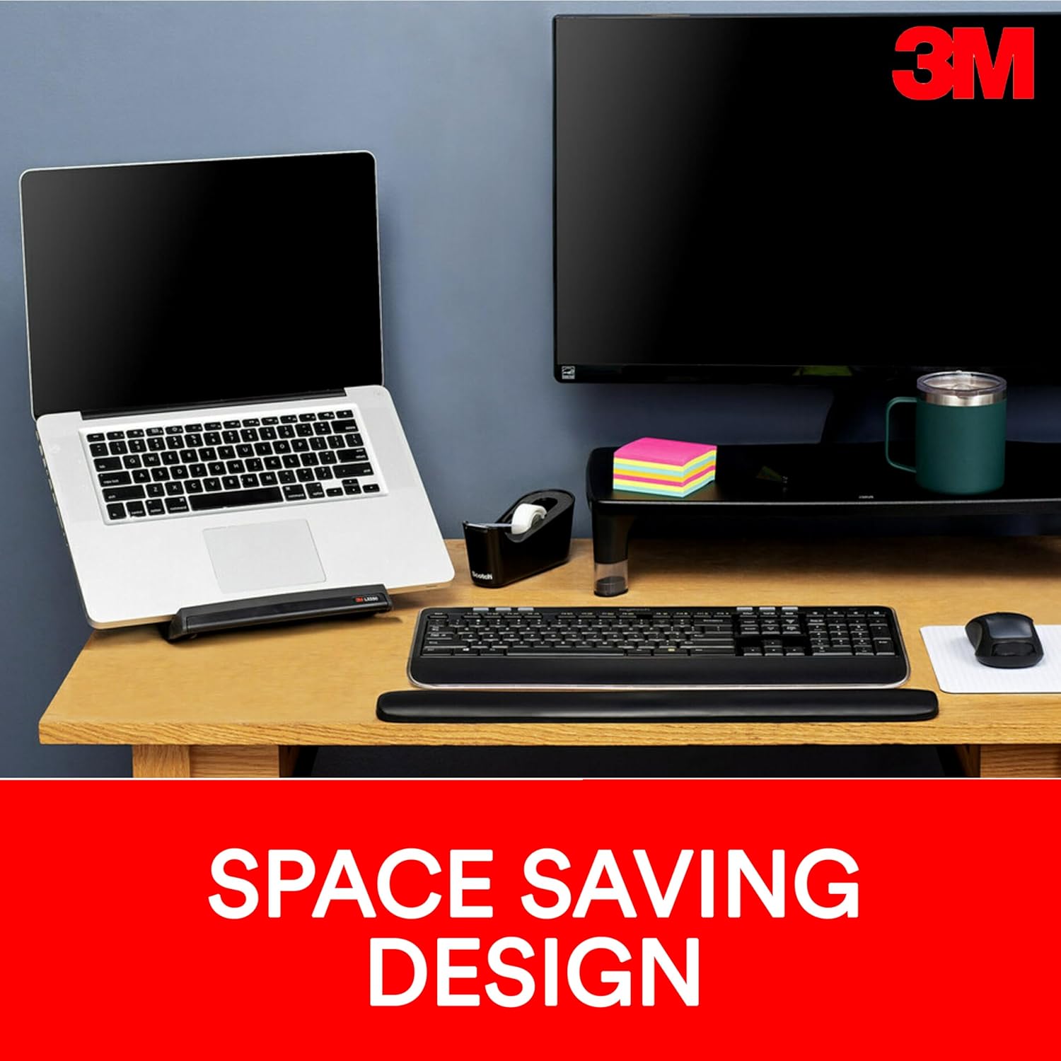 3M Laptop Stand, Raise Screen Height to Reduce Neck Strain, Vertical Design Allows You to Bring Screen Closer