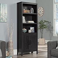 Sauder Select 72inH Bookcase with Doors, Raven Oak Finish