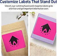 AVERY Printable Rectangle Labels, Sure Feed Technology, 3-1/3" x 4", Neon Magenta