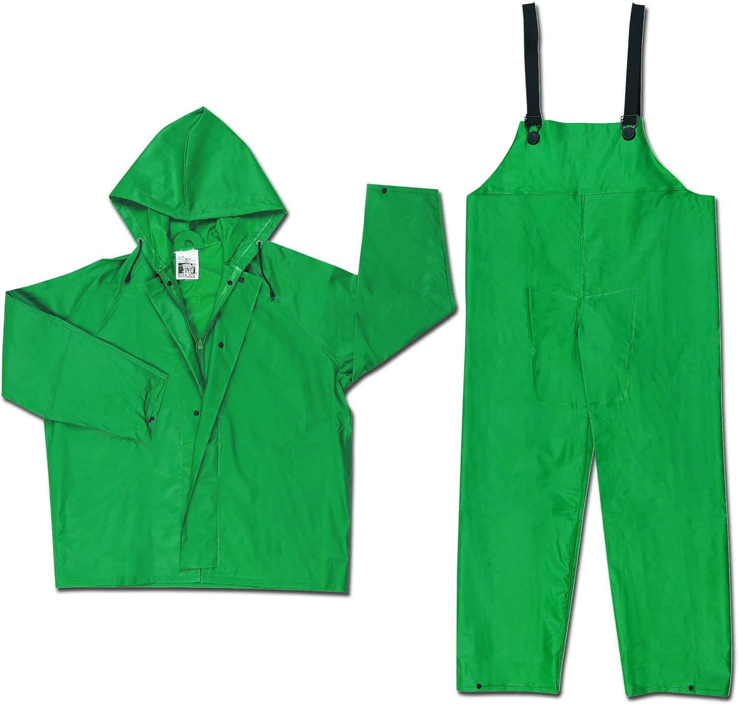 MCR Safety Dominator 2-Piece Rain Suit with Hood & Bib Pants, X-Large, Green