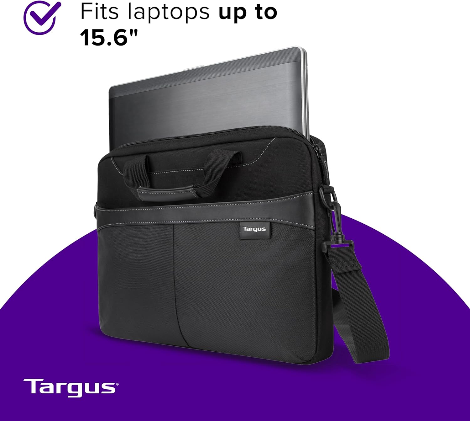 Targus Laptop Slim Briefcase for Laptops up to 15.6-inches Over-the-shoulder Case for Dell HP Lenovo Apple and Microsoft