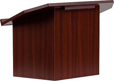 Flash Furniture Mysta Foldable Tabletop Lectern, 27W x 16.25D x 19H - Mahogany