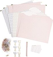 U Brands Delicate Details Filing Kit, Pastel/Gold, Set Of 145 Pieces