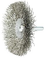 Weiler 3" Stem-Mounted Concave Crimped Wire Wheel, .014" Wire, 1/4" Stem (Pack of 10)