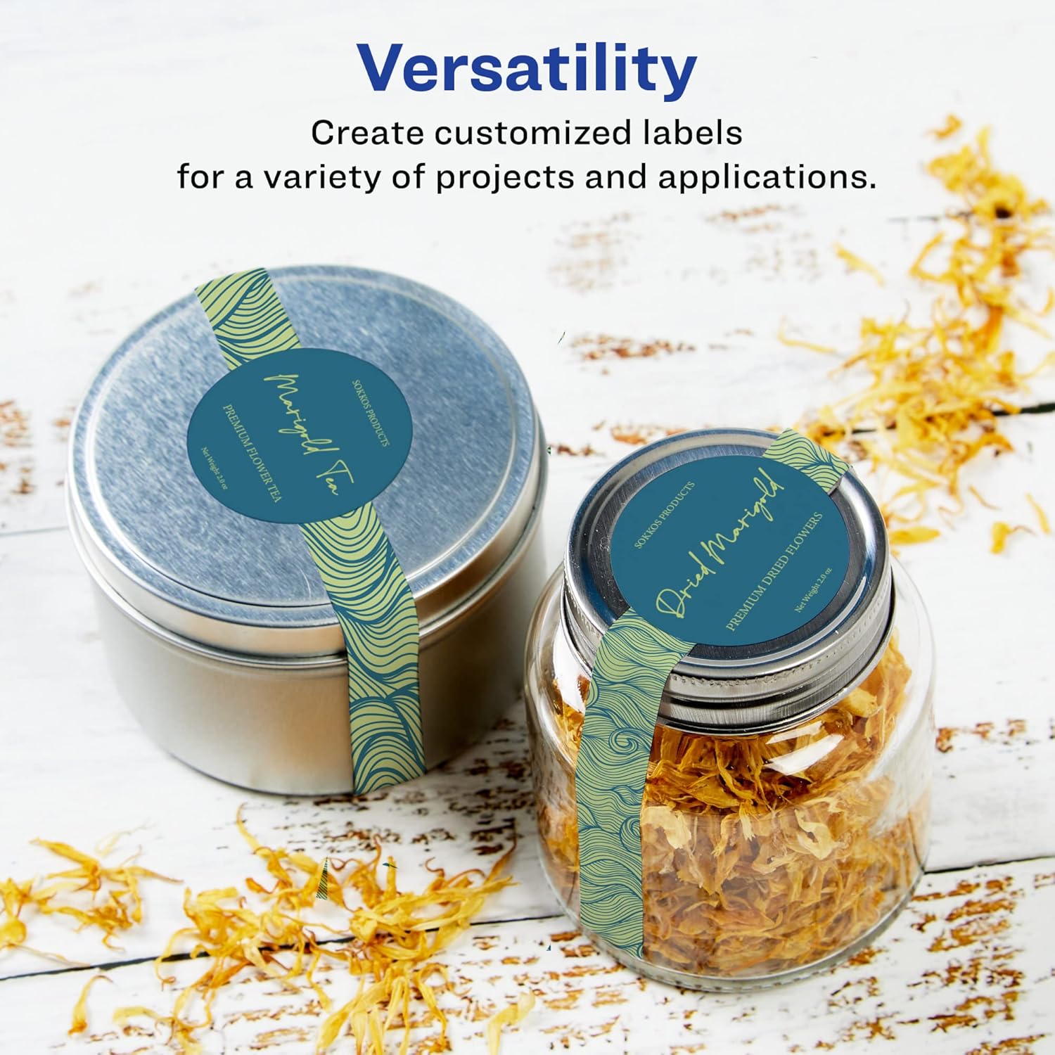 Avery Matte White Wraparound Band Labels, Sure Feed Technology, 1.5" x 7.75", Cigar Band Labels, Print-to-The-Edge - 811108