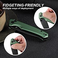 CIVIVI Pocket Folding Knife with Button Lock and Thumb Stud Opener, 2.97" Nitro-V Blade Aluminum Handle