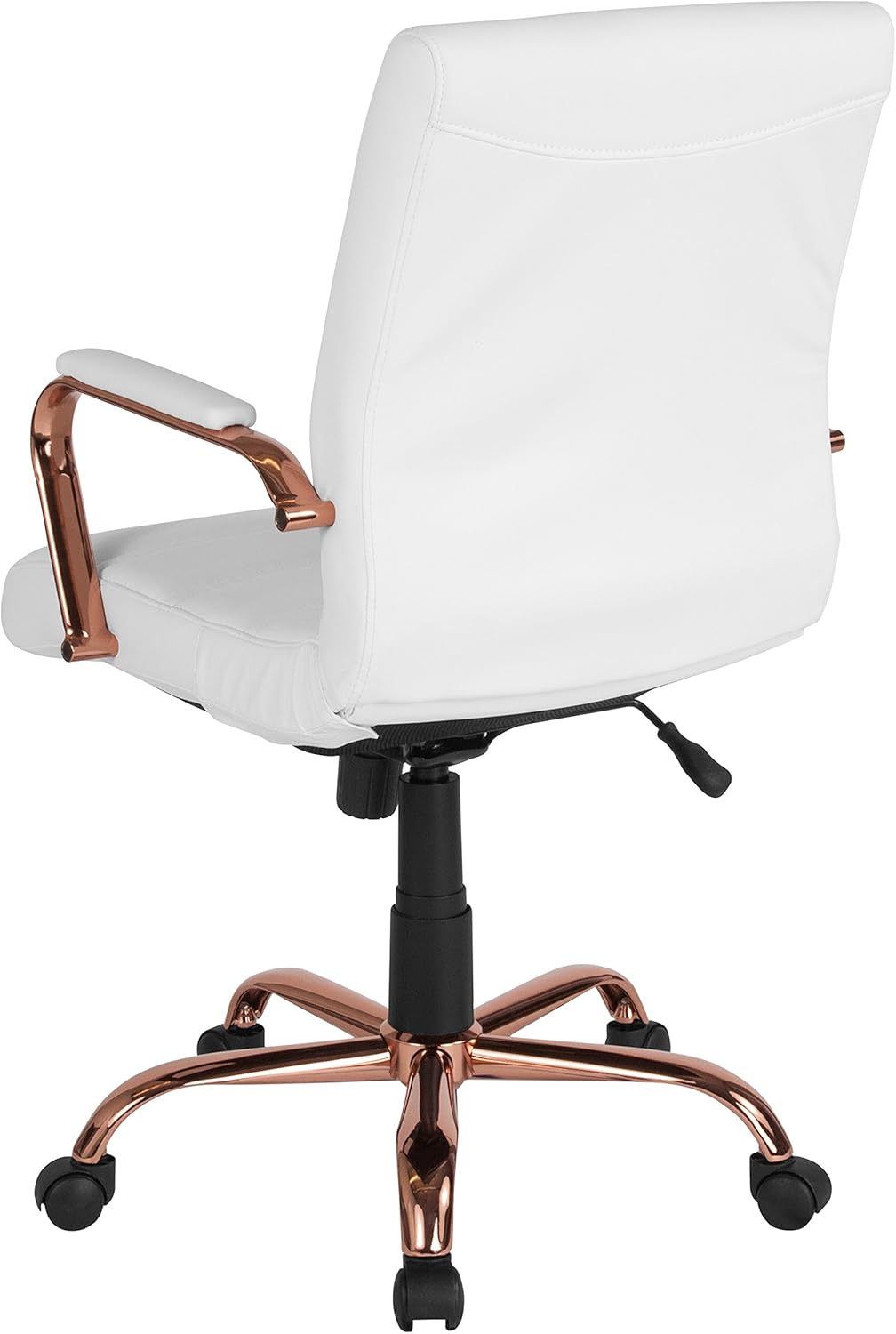 Flash Furniture Whitney Mid-Back Swivel LeatherSoft Desk Chair with Padded Seat and Armrests