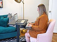 Victor DC550 High Rise Collection Mobile Adjustable Standing Desk (Dual-Tier) Black 25.6" x 17.7" x 45.3"