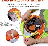 Ergodyne GloWear 8005 High Visibility Reflective Mesh Hard Hat Neck Shade, Orange