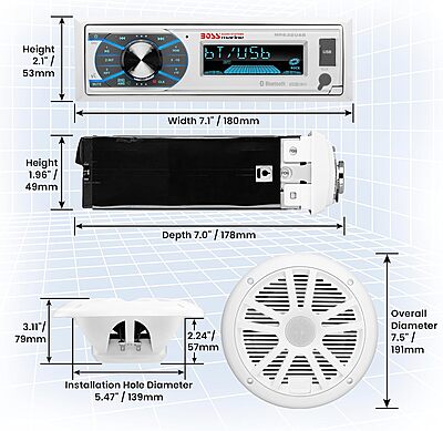 BOSS Audio Systems Marine Stereo & 6.5 Inch Speaker Kit