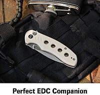 CIVIVI Triptych Folding Pocket Knife, 2.97in 14C28N Blade, G10 Handle, Button Lock