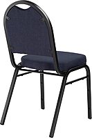 National Public Seating 9200 Series: Dome-Back Premium Fabric Upholstered Banquet Stack Chair, Midnight Blue Seat/Black Sandtex Frame, Set Of 2
