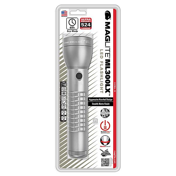 MAGLITE ML300LX 2-Cell D LED Flashlight, Adjustable Beam, Water-Resistant