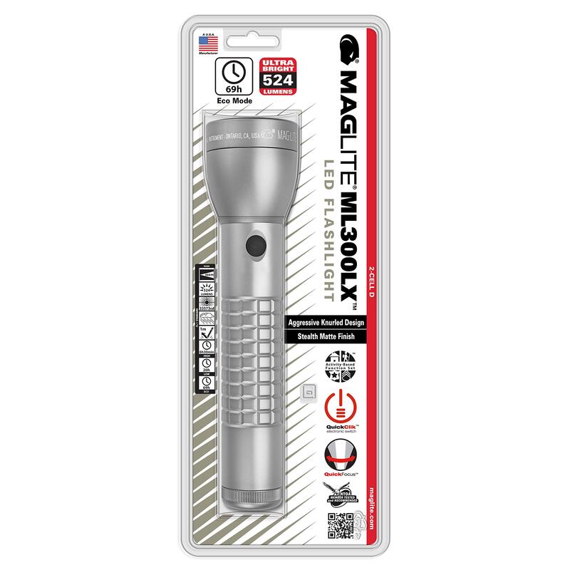 MAGLITE ML300LX 2-Cell D LED Flashlight, Adjustable Beam, Water-Resistant