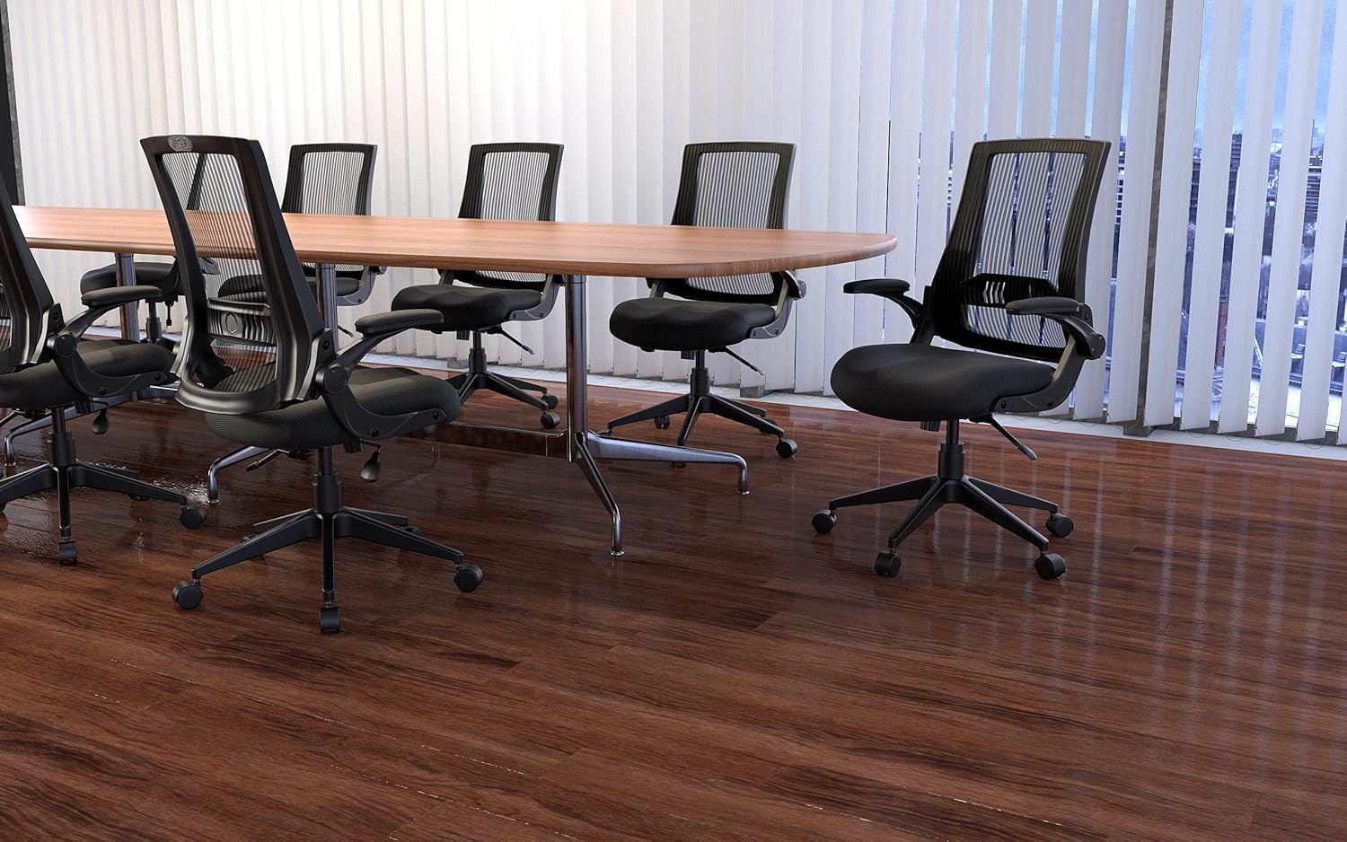 Boss Office Products Adjustable Mesh Task Chair, Black