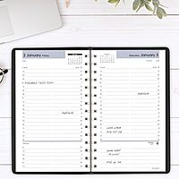 AT-A-GLANCE 2026 Appointment Book Planner, Daily, 5" x 8", Small, Quarter-Hourly, DayMinder, Black (G1000026)
