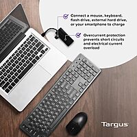 Targus 4-Port USB 3.0 SuperSpeed Hub, 2.75inH x 0.5inW x 0.5inD