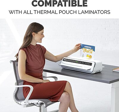 Fellowes Thermal Laminating Pouches, ImageLast, Jam Free, Letter Size, 5 Mil, 150 Pack (5204007), Clear