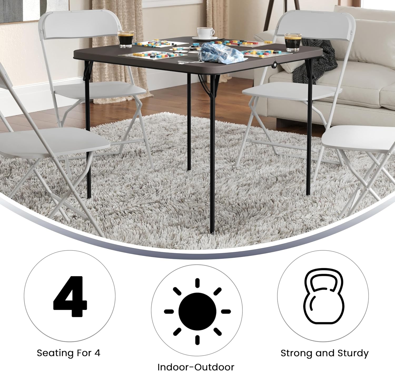 Flash Furniture Square Plastic Folding Event Table