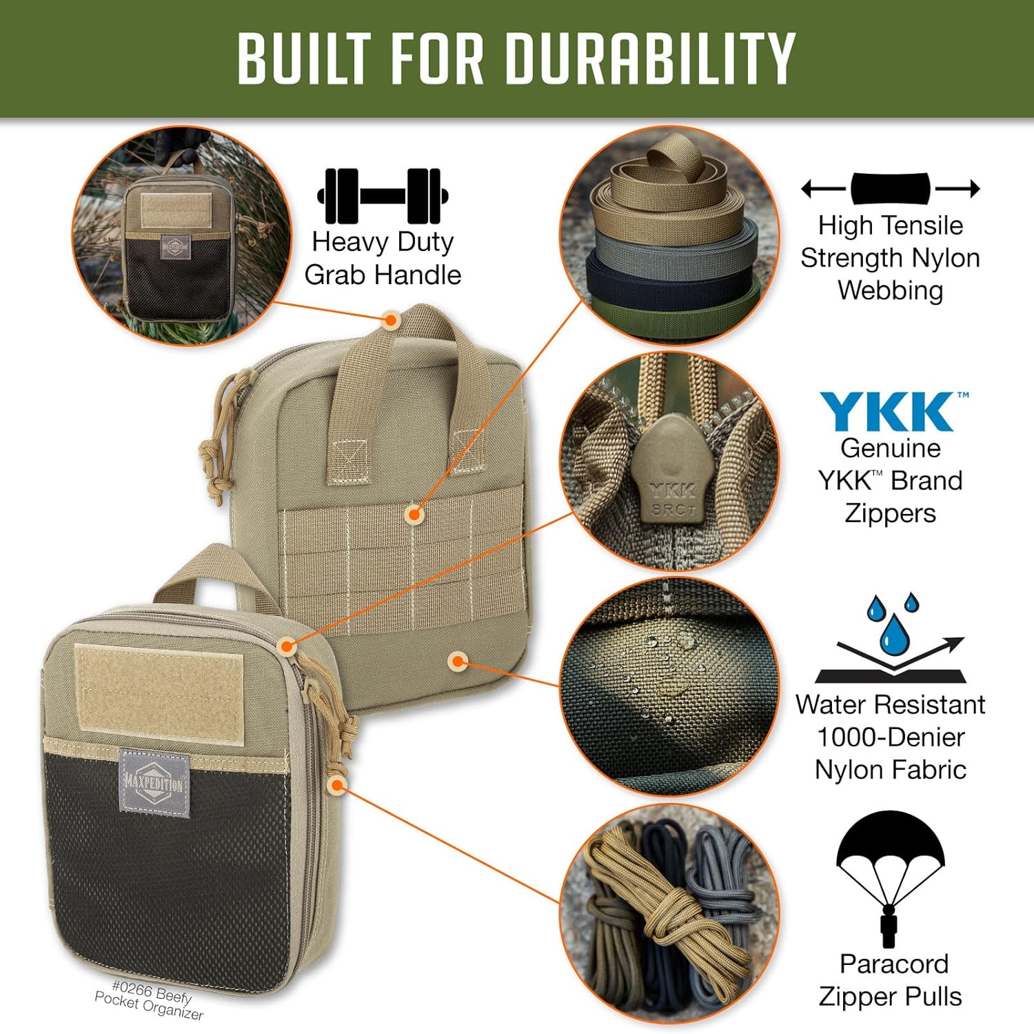 MAXPEDITION Beefy Pocket Organizer MOLLE-Compatible 1000D Nylon Tactical Pouch