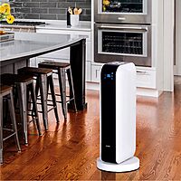 Optimus H-7319 17" Oscillating Tower Heater with Remote, Digi Temp Readout & Setting