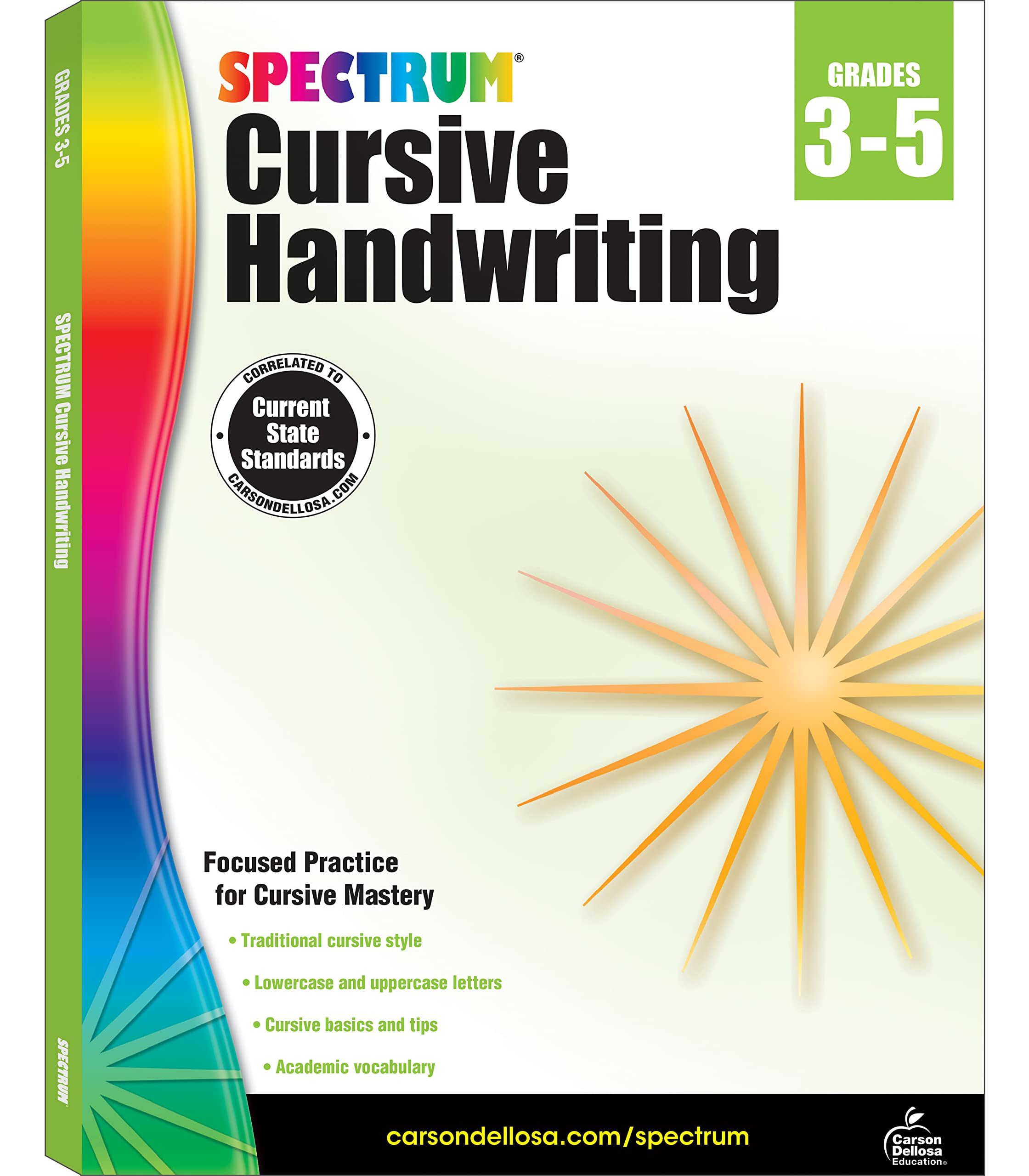 Spectrum Cursive Handwriting Workbook for Kids Ages 8 to 12, Letters and Cross-Curricular Words Cursive Handwriting Workbook