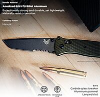 BENCHMADE Bailout 537 EDC/Tactical Knife, Tanto Blade, Aluminum Handle