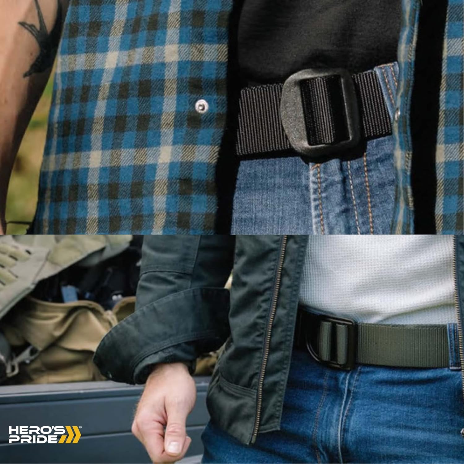 Hero's Pride Tactical EDC Belt, Law Enforcement Standard Issue, High-Grade Nylon Webbing 1.5 in