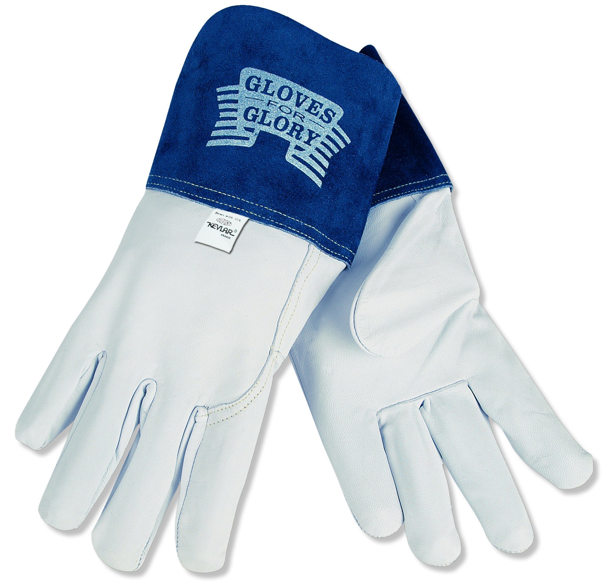 MCR Safety 4850L Gloves for Glory Premium Grain Goatskin MIG/TIG Welder Men's Gloves with Split Cow Gauntlet Cuff