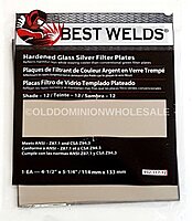 BEST WELDS 901-932-117-12 - 2" Glass Silver Mirror Filter Plate, Silver/12, 4.5" x 5.25"