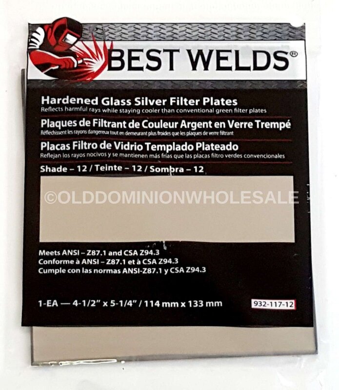 BEST WELDS 901-932-117-12 - 2" Glass Silver Mirror Filter Plate, Silver/12, 4.5" x 5.25"